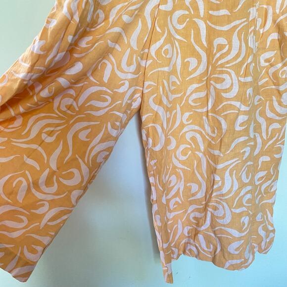 Anthropologie ORANGE MOTIF Ollari Printed Jumpsuit size Medium - Picture 5 of 8